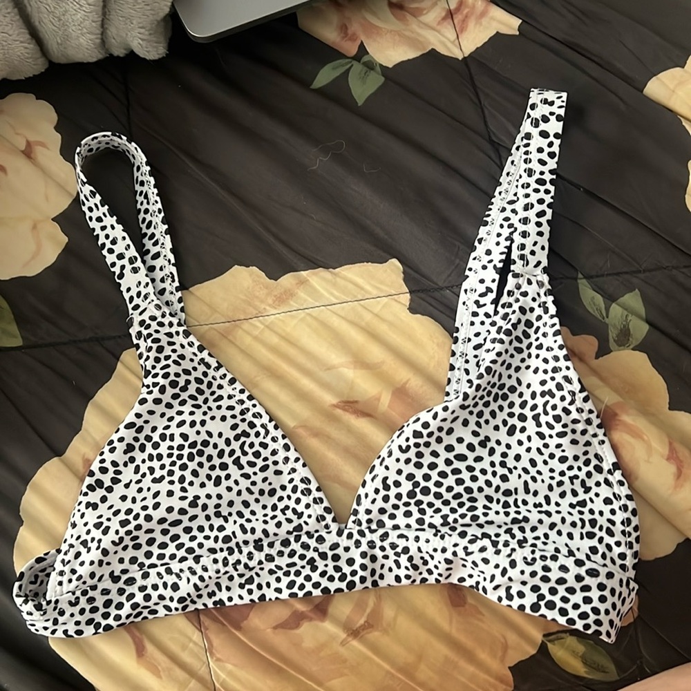 SHEIN Bikini Top Spotted Black and White Size Small